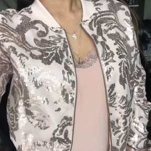 Baby pink bomber jacket
